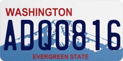 WA license plate ADQ0816