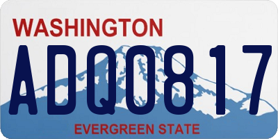 WA license plate ADQ0817