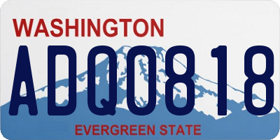 WA license plate ADQ0818