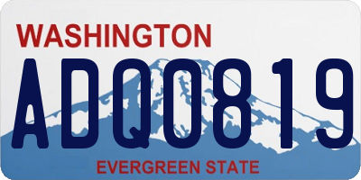 WA license plate ADQ0819