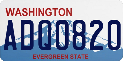 WA license plate ADQ0820