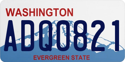 WA license plate ADQ0821