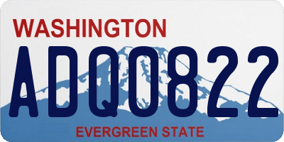 WA license plate ADQ0822