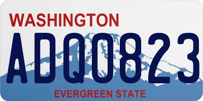 WA license plate ADQ0823