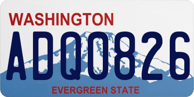 WA license plate ADQ0826