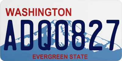 WA license plate ADQ0827