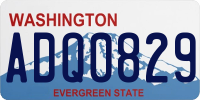 WA license plate ADQ0829