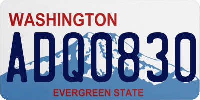 WA license plate ADQ0830
