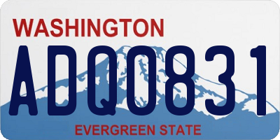 WA license plate ADQ0831