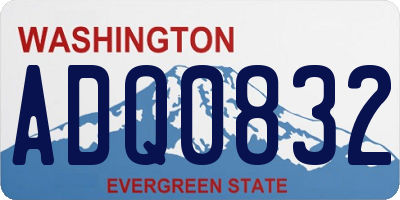 WA license plate ADQ0832