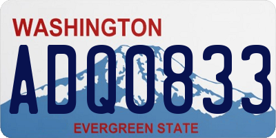 WA license plate ADQ0833