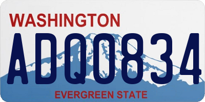 WA license plate ADQ0834