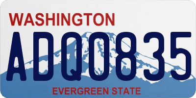 WA license plate ADQ0835