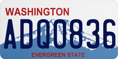 WA license plate ADQ0836