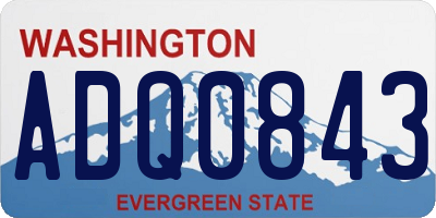 WA license plate ADQ0843