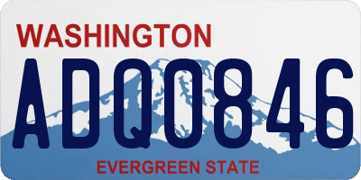 WA license plate ADQ0846