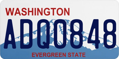 WA license plate ADQ0848