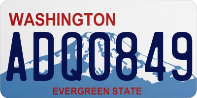 WA license plate ADQ0849