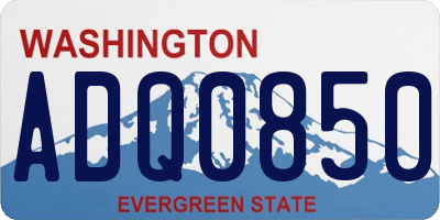 WA license plate ADQ0850