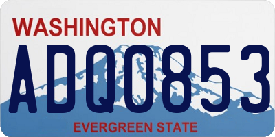 WA license plate ADQ0853