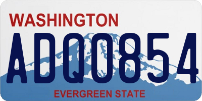 WA license plate ADQ0854