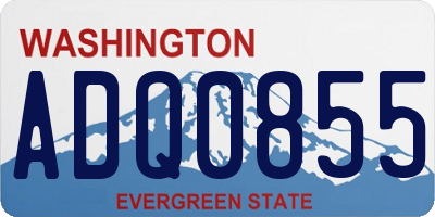 WA license plate ADQ0855