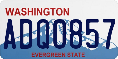 WA license plate ADQ0857