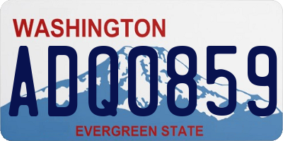 WA license plate ADQ0859