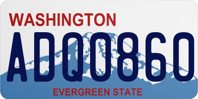 WA license plate ADQ0860