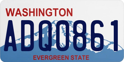 WA license plate ADQ0861