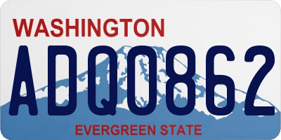 WA license plate ADQ0862