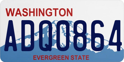 WA license plate ADQ0864