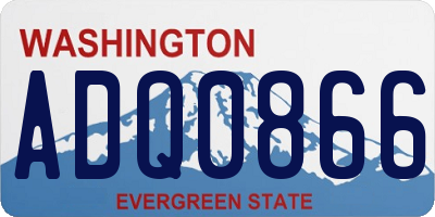 WA license plate ADQ0866