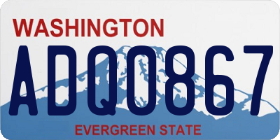 WA license plate ADQ0867