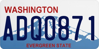 WA license plate ADQ0871