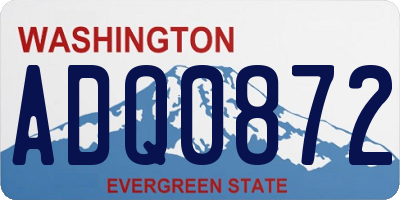 WA license plate ADQ0872
