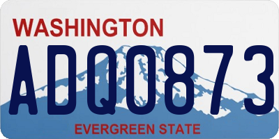 WA license plate ADQ0873