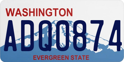 WA license plate ADQ0874