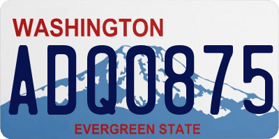 WA license plate ADQ0875