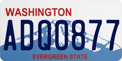 WA license plate ADQ0877