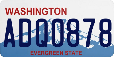 WA license plate ADQ0878
