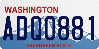 WA license plate ADQ0881