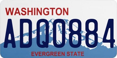 WA license plate ADQ0884