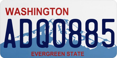 WA license plate ADQ0885