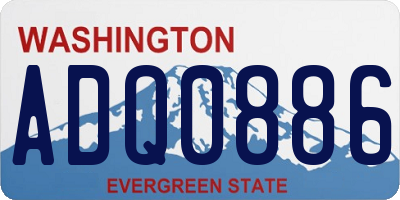 WA license plate ADQ0886