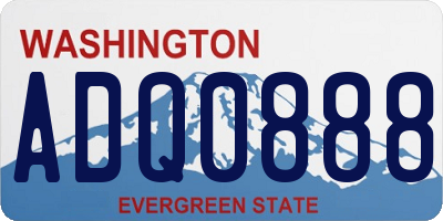 WA license plate ADQ0888