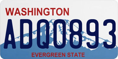 WA license plate ADQ0893