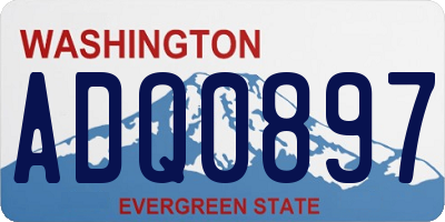 WA license plate ADQ0897