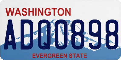 WA license plate ADQ0898