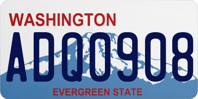 WA license plate ADQ0908